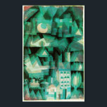 Paul Klee Dream City Poster<br><div class="desc">Paul Klee Dream City poster. Water colour on canvas from 1921. Swiss German artist Paul Klee created some of the most visually dynamic abstract paintings of the twentieth century. Dream City is a cubist work featuring vibrant greens, turqoises, and aqua marines. The shape of trees, buildings and the cresceny moon...</div>
