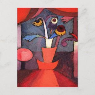 Paul Klee famous painting, Autumn Flower,  Holiday Postcard
