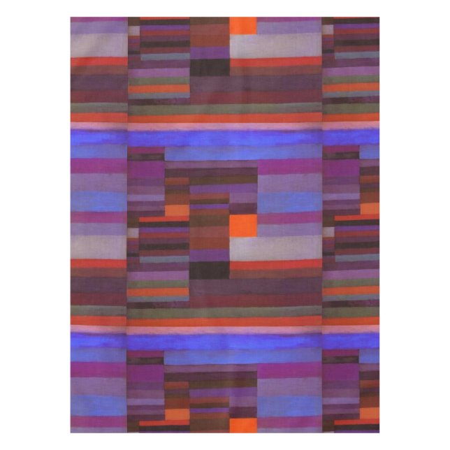 Paul Klee Fire In The Evening Abstract Fine Art Tablecloth (Front)