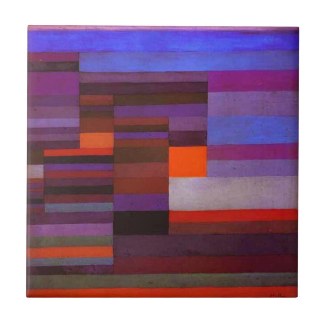 Paul Klee Fire in the Evening Tile (Front)