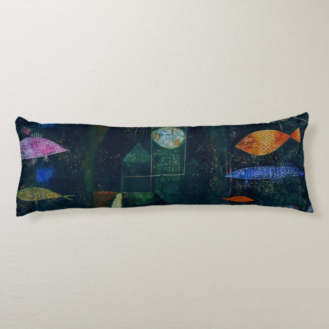 Paul Klee Fish Magic Abstract Painting Graphic Art Body Cushion (Back)