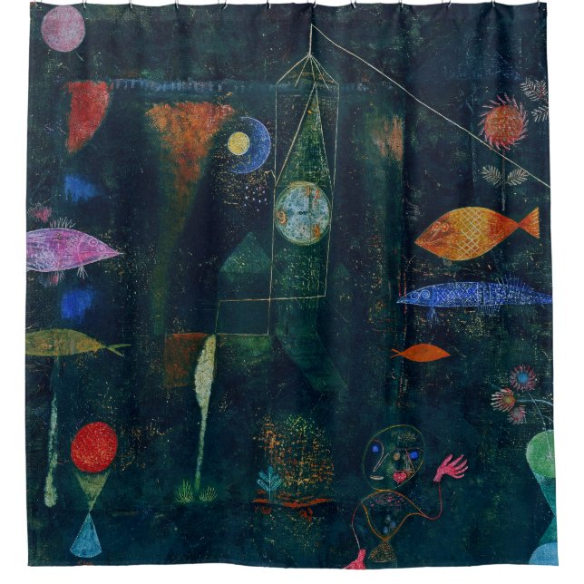 Paul Klee Fish Magic Abstract Painting Graphic Art Shower Curtain (Front)