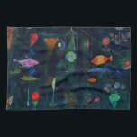 Paul Klee Fish Magic Abstract Painting Graphic Art Tea Towel<br><div class="desc">This famous painting is by bauhaus abstract artist Paul Klee showcasing modernism with abstract fish swimming through a black blue ocean. A graphic art abstract expressionist painting.</div>