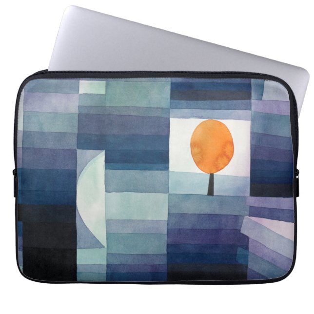 Paul Klee Harbinger of Autumn. Blue geometric art  Laptop Sleeve (Front)