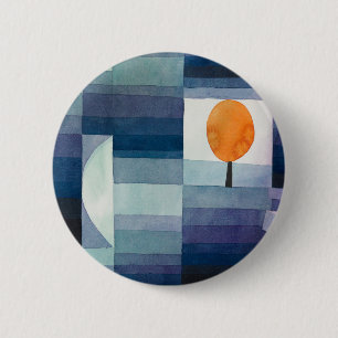 Paul Klee Harbinger of Autumn Blue Modern Abstract 6 Cm Round Badge