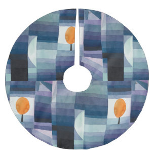 Paul Klee Harbinger of Autumn Blue Modern Abstract Brushed Polyester Tree Skirt