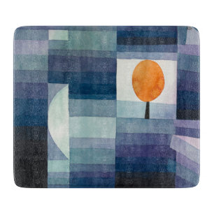 Paul Klee Harbinger of Autumn Blue Modern Abstract Cutting Board