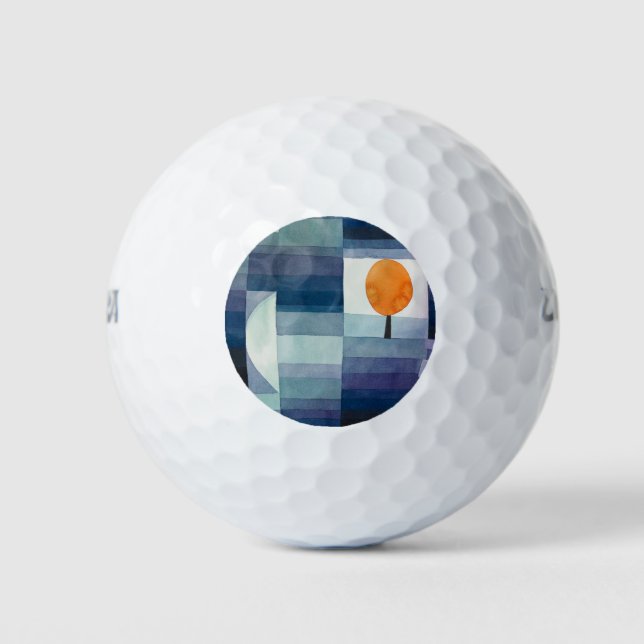 Paul Klee Harbinger of Autumn Blue Modern Abstract Golf Balls (Front)
