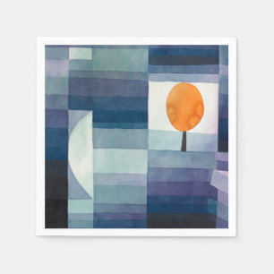 Paul Klee Harbinger of Autumn Blue Modern Abstract Napkin