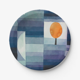 Paul Klee Harbinger of Autumn Blue Modern Abstract Paper Plate