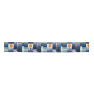 Paul Klee Harbinger of Autumn Blue Modern Abstract Satin Ribbon