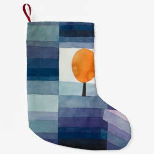 Paul Klee Harbinger of Autumn Blue Modern Abstract Small Christmas Stocking