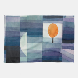 Paul Klee Harbinger of Autumn Blue Modern Abstract Tea Towel