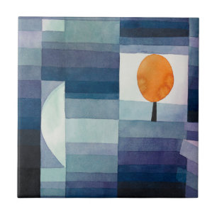 Paul Klee Harbinger of Autumn Blue Modern Abstract Tile