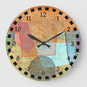 Paul Klee painting, Sunset Large Clock
