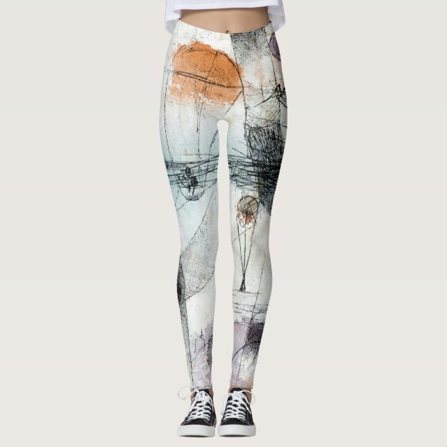 Paul Klee Plants Earth & Realm of the Air: Bauhaus Leggings (Front)