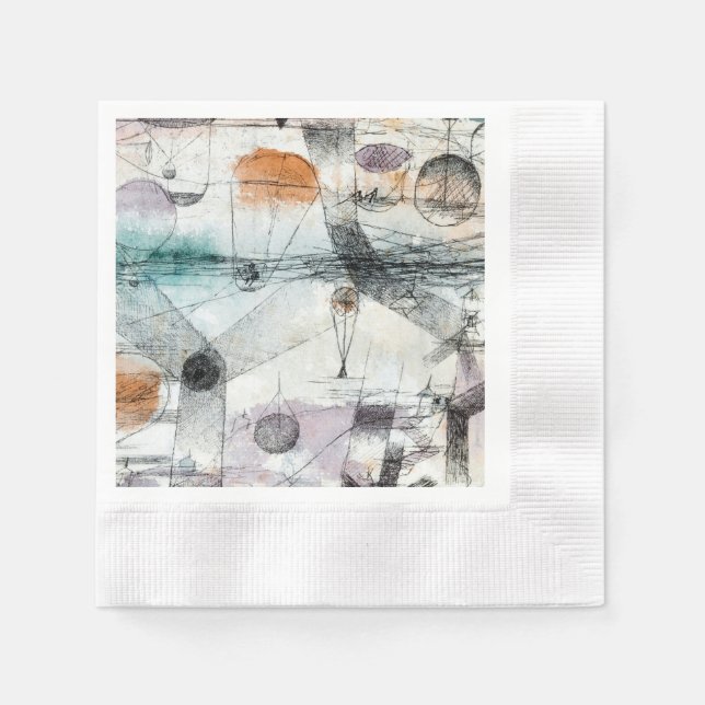Paul Klee Plants Earth & Realm of the Air: Bauhaus Napkin (Front)