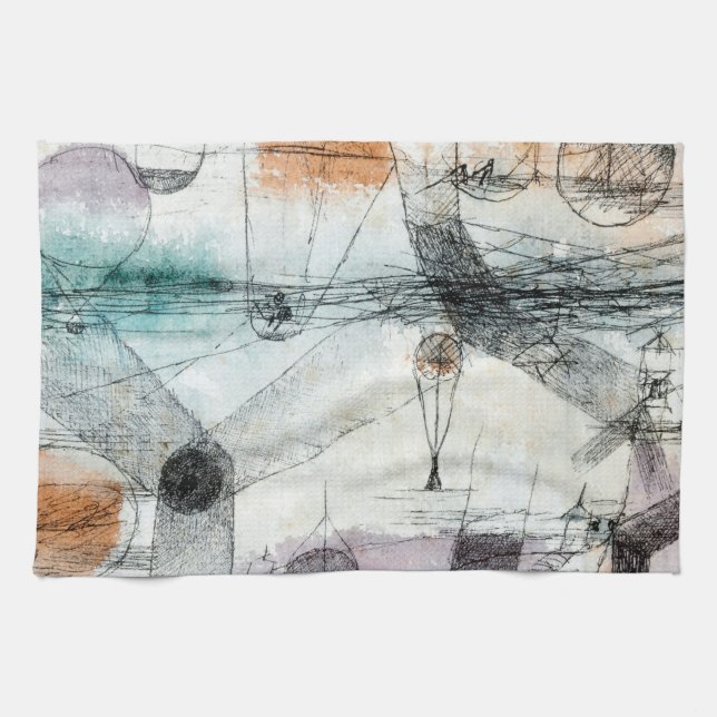Paul Klee Plants Earth & Realm of the Air: Bauhaus Tea Towel (Horizontal)