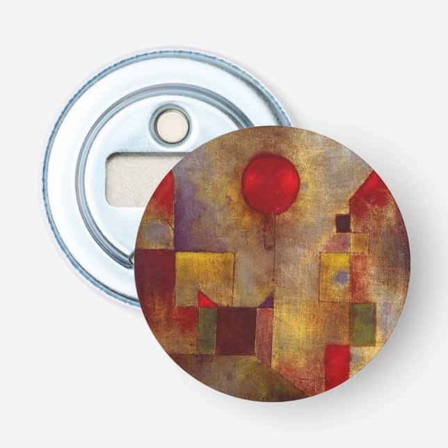 Paul Klee Red Balloon Abstract Colourful Art  Bottle Opener (Front)
