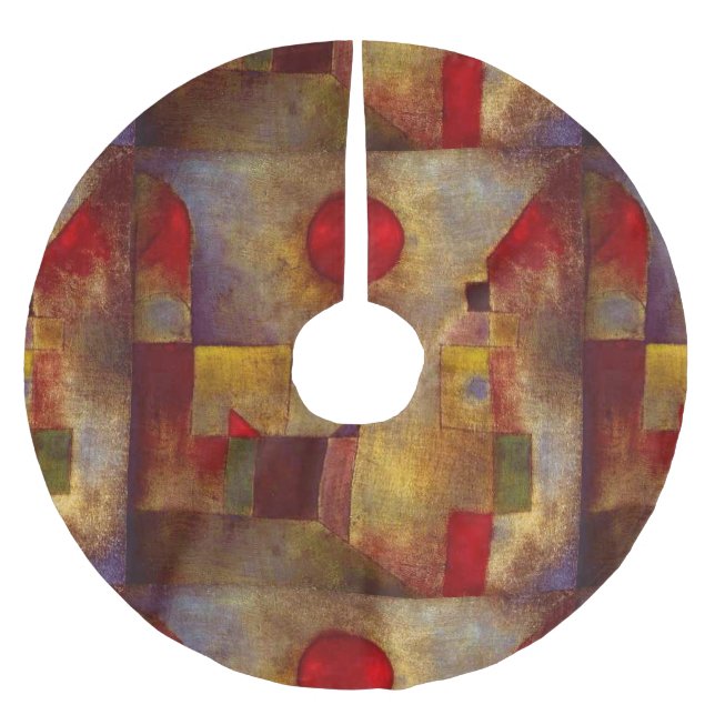 Paul Klee Red Balloon Abstract Colourful Art  Brushed Polyester Tree Skirt (Front)