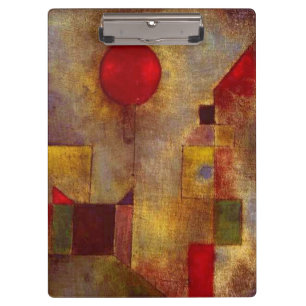 Paul Klee Red Balloon Abstract Colourful Art  Clipboard