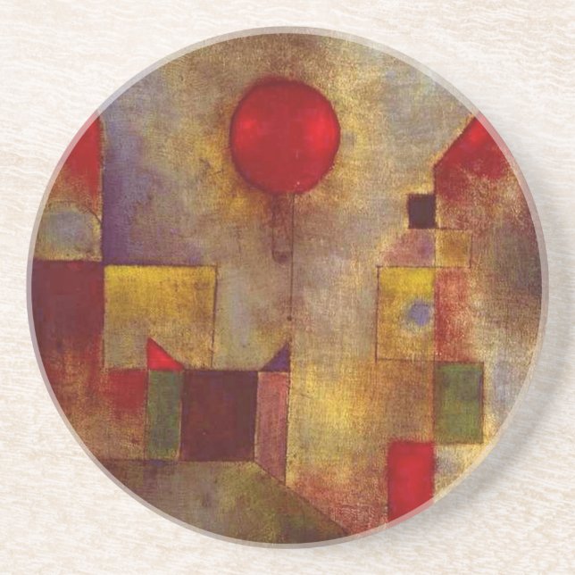 Paul Klee Red Balloon Abstract Colourful Art  Coaster (Front)