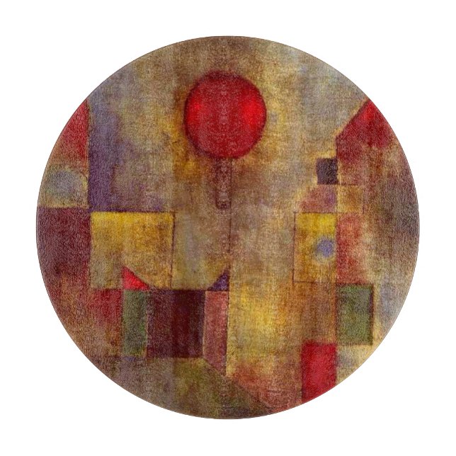Paul Klee Red Balloon Abstract Colourful Art  Cutting Board (Front)