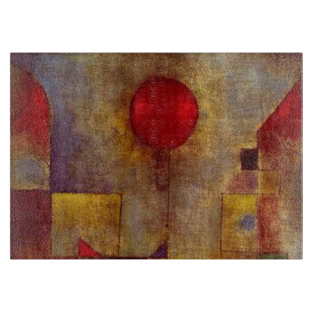 Paul Klee Red Balloon Abstract Colourful Art  Cutting Board (Front)