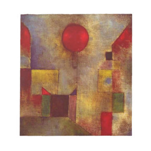 Paul Klee Red Balloon Abstract Colourful Art Notepad