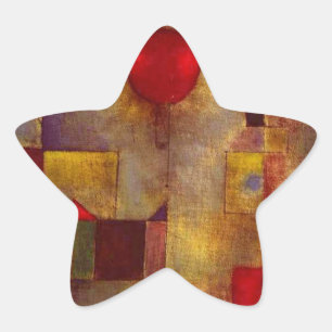 Paul Klee Red Balloon Abstract Colourful Art Star Sticker