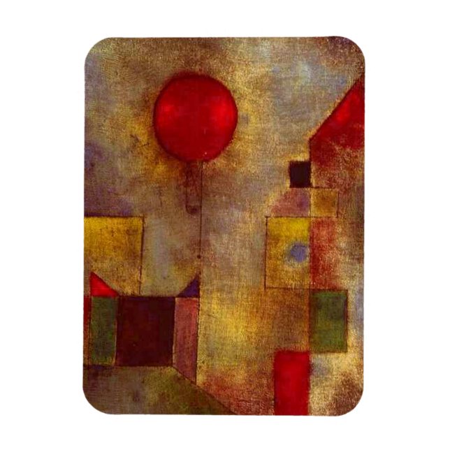 Paul Klee Red Balloon Colourful Abstract Magnet (Vertical)
