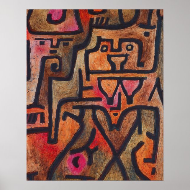 Paul Klee Red Nature Abstract Poster (Front)