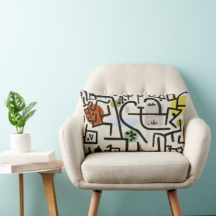 Paul Klee Rich Harbour Abstract Art Poster Lumbar Cushion