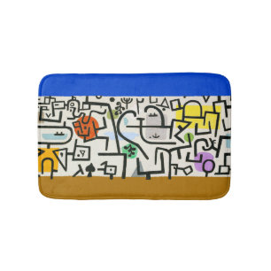 Paul Klee Rich Harbour Abstract Expressionism Bath Mat