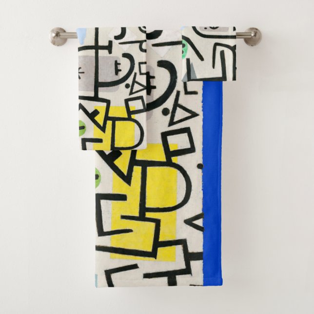 Paul Klee Rich Harbour Abstract Expressionism Bath Towel Set (Insitu)