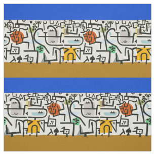 Paul Klee Rich Harbour Abstract Expressionism Fabric