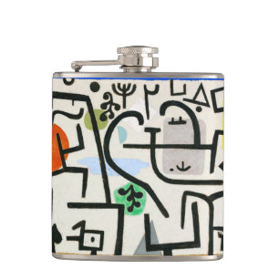 Paul Klee Rich Harbour Abstract Expressionism Hip Flask