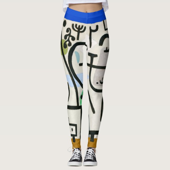 Paul Klee Rich Harbour Abstract Expressionism Leggings (Front)