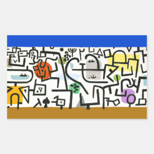 Paul Klee Rich Harbour Abstract Expressionism Rectangular Sticker