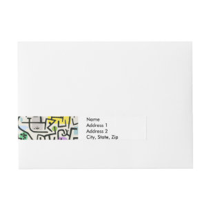Paul Klee Rich Harbour Abstract Expressionism Wraparound Address Label