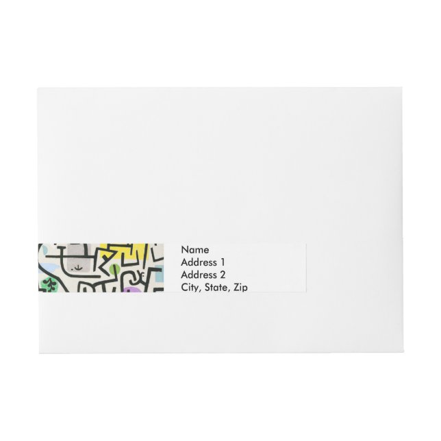Paul Klee Rich Harbour Abstract Expressionism Wraparound Address Label (Front)