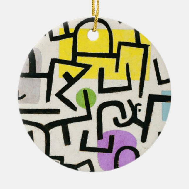 Paul Klee Rich Port Harbour Abstract Travel Ceramic Tree Decoration (Front)