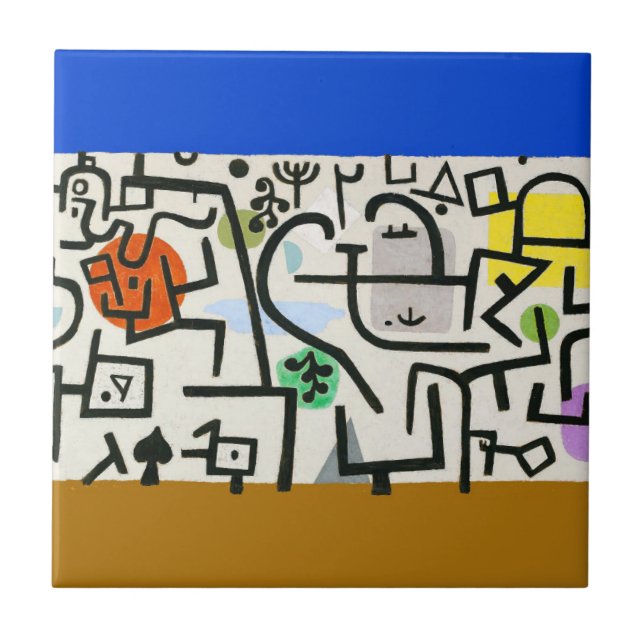 Paul Klee Rich Port Harbour Abstract Travel Tile (Front)