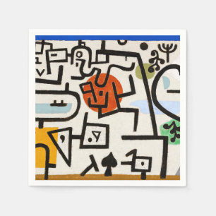 Paul Klee "Rich Port"  Modern Abstract Napkin