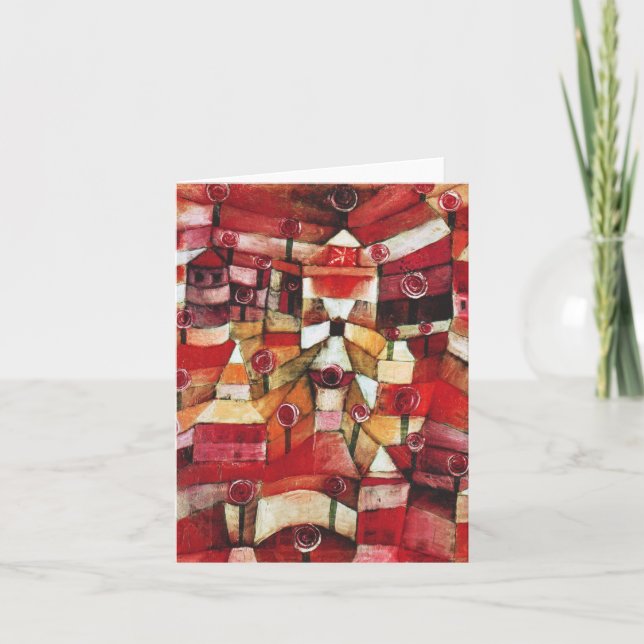 Paul Klee Rose Garden Note Card (Front)