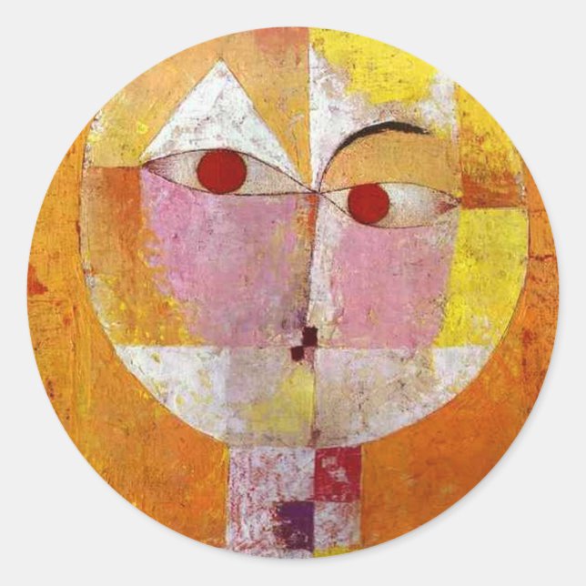 Paul Klee Senecio Painting Classic Round Sticker (Front)