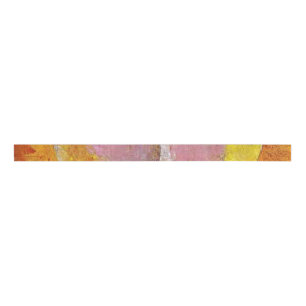 Paul Klee Senecio Painting Pink Yellow Orange Grosgrain Ribbon