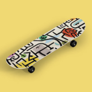 Paul Klee's Rich Port - Cool Vintage Abstract Art Skateboard