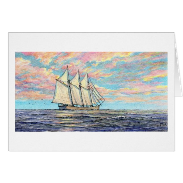Paul McGehee "A Passing Schooner" Card (Front Horizontal)