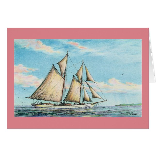 Paul McGehee "Jamaican Schooner" Card (Front Horizontal)